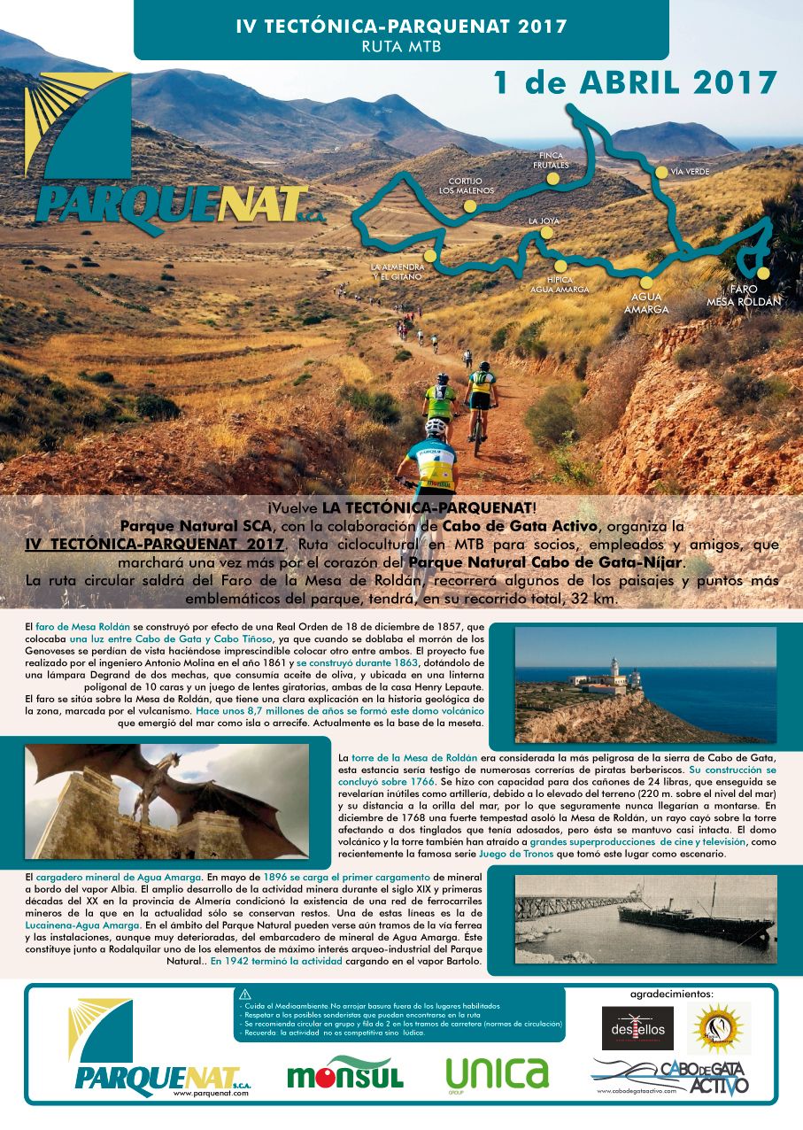 IV Ruta cicloturista Tectónica-ParqueNat 2017 Kayak Cabo de Gata