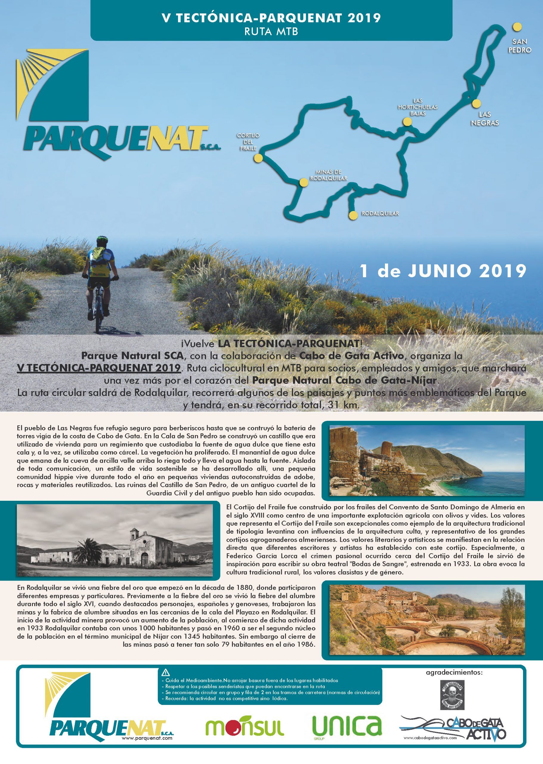 V Ruta cicloturista Tectónica-ParqueNat 2019