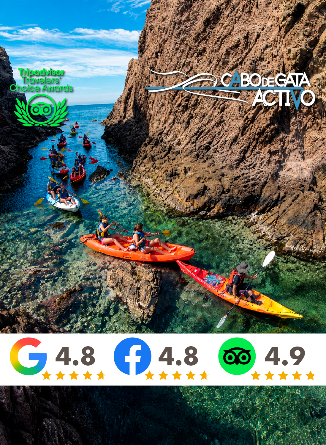 Cabo de Gata Activo kayak y snorkel rutas guiadas miniatura